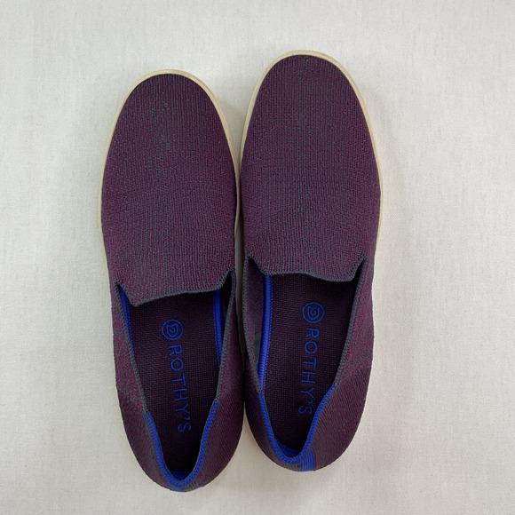 Rothys The Sneaker Eggplant Purple Knit‎ Slip On Shoes Men Sz 9 Women Sz 10.5 main image 4